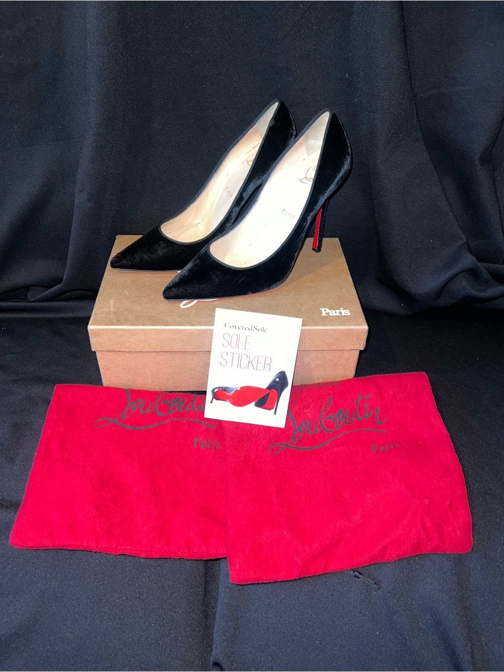 Christian Louboutin Decoltish 100 Velvet/GG SIZE 39(U.S. size 9)